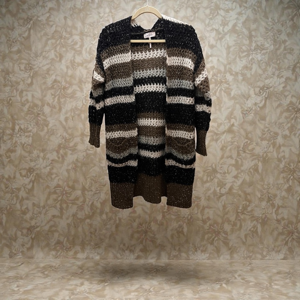 🥂Confess Striped Open-Front Cardigan Sweater🥂